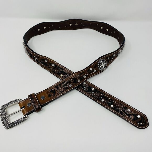ARIAT XL Scalloped Crystal Conchos Western Belt Original Master Buckle Ltd 2011 main image 7